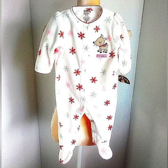 Kids/Girls child of mine Christmas SLEEP & PLAY Footsie PJS Size 6 - 9 M - Picture 1 of 2